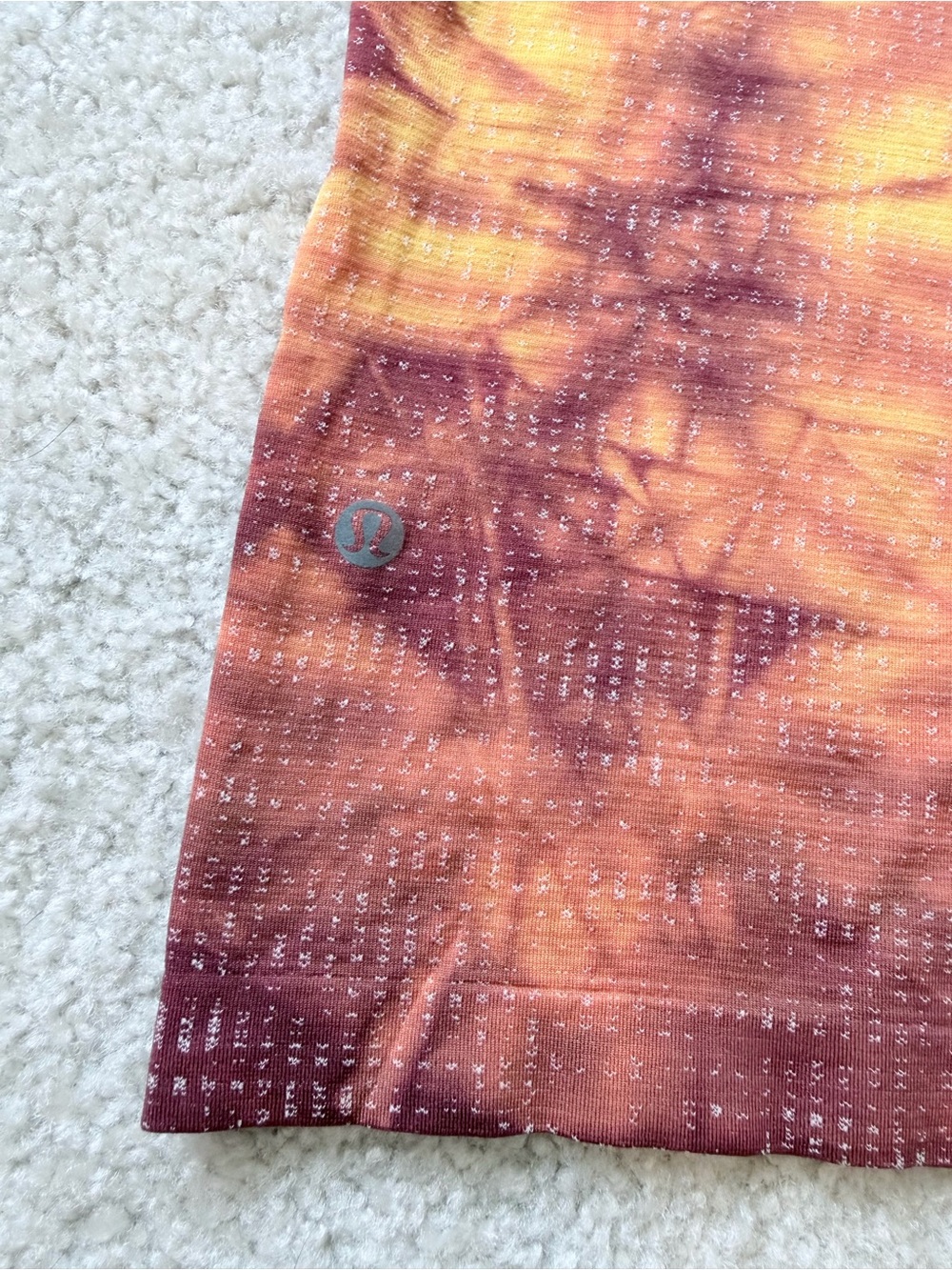 Lululemon Metal Vent Tech 2.0 XStatic Tie Dye Short Sleeve Shirt XL Orange Brown - Picture 7 of 10